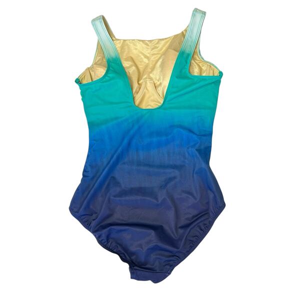 Talbots Miraclesuit Regatta Wise Dye One Piece Swimsuit Firm Control Size 12 - Picture 7 of 13